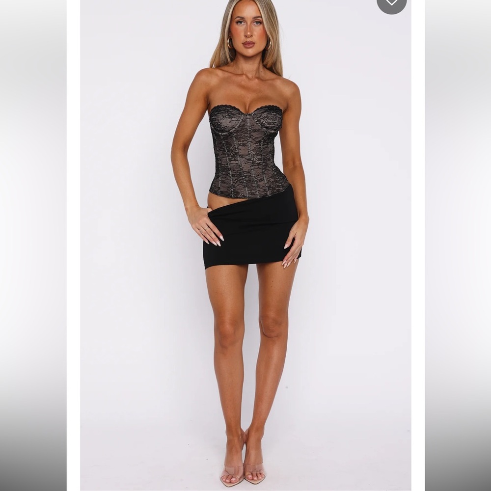 SOLD NEW - White Fox Black Lace Bustier Size Small - Picture 5 of 8